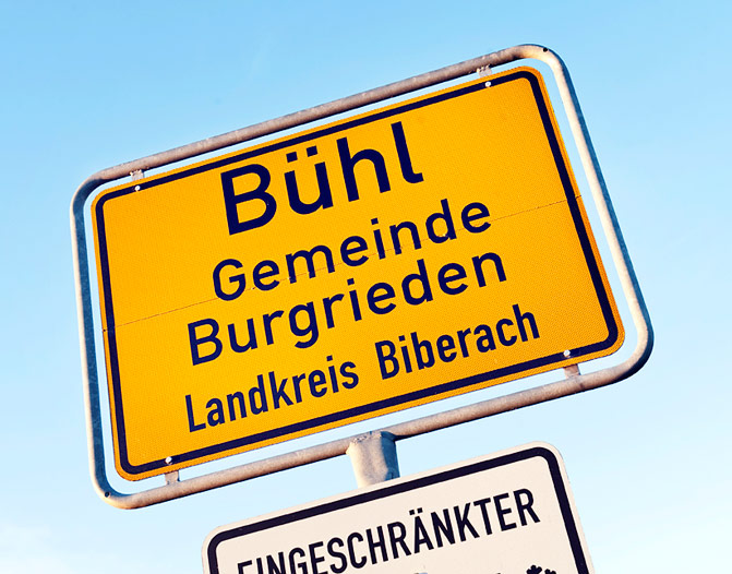 Ortsschild Bühl